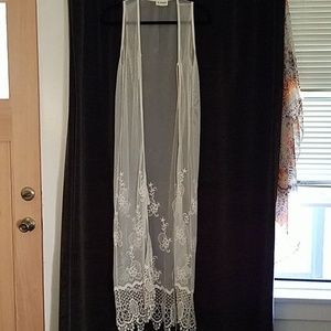 extra long sleeveless kimono